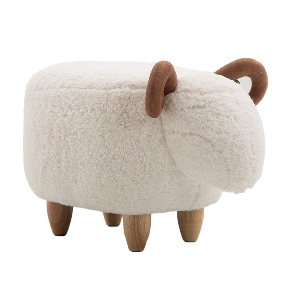 Скамейка с животными, оттоманка для спальни, овечьей кровати, съемный моющийся чехол, низкий стул, деревянные ножки, мягкая на ощупь, сменный табурет для крыльца