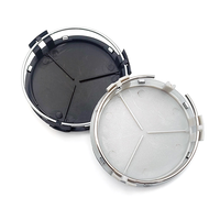 Enjoliveurs de roue électroplaqués étanches en ABS noir brillant et argent mat de 75 mm pour Mercedes-Benz W205/W204/W212/W213/W166/W167/W222/W221