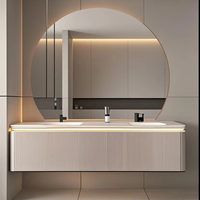 Nouveau design moderne, meuble de salle de bain mural avec double évier, armoire murale en bois, contreplaqué étanche