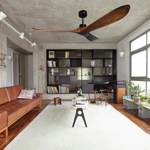 Ventilateur de plafond en bois à télécommande à 5 vitesses, style <span class=keywords><strong>sud</strong></span>-<span class=keywords><strong>est</strong></span> asiatique et américain, moteur CC à faible consommation d'énergie, 60 pouces, 5 pieds - Product Image 1