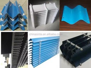 Eliminador de deriva de torre de refrigeración de hoja azul <span class=keywords><strong>flauta</strong></span> en forma de M 40/45mm H 170mm torre de refrigeración de onda eliminadores de deriva espaciador de PP de onda de PVC - Product Image 6