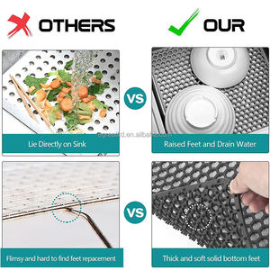 Wellfine Hot Waterproof <b>Large</b> Silicone Dish Drying <b>Mat</b> 30*40 Heat Resistant Drying Pad Dishwasher Safe Draining <b>Mat</b> for Kitchen - Product Image 6