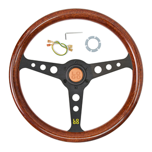 Volante Deportivo Leaders ABS de 350 mm de Profundidad, 4 cm, Nuevo Diseño Clásico Retro Vintage, Volante de Madera de Melocotón - Product Image 3