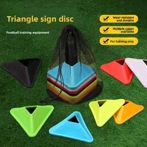 Cônes d'agilité triangulaires, disques marqués, marqueurs d'obstacles pour l'entraînement au football et au volley-ball, utilisation par les enfants, PE, couleurs vives - Product Image 1