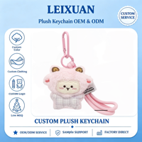 Porte-clés mignon en peluche mouton rose Kawaii avec mousqueton, adorable agneau en peluche en tenue à carreaux, pendentif décoratif moelleux pour sac à dos
