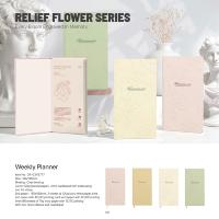 Fabricant de carnets élégants, couverture rigide personnalisée, SÉRIE RELIEF FLOWER, agenda hebdomadaire