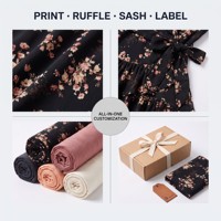 Jupe longue élégante noire à imprimé floral, style portefeuille, avec ceinture à nouer, pour femme, idéale pour l'été et la plage, vente en gros