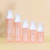 Usine personnalisé PET rose 40ml 50ml 60ml bouteille de nettoyant pour le visage emballage cosmétique bouteille en mousse