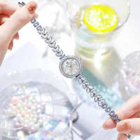 Jam Tangan Wanita JM 1903 Mermaid Mewah Ringan Model Gelang Berlian Penuh Jam Quartz Fashion Wanita Hadiah