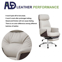 Chaise de bureau exécutive en cuir de qualité supérieure, dossier haut, ergonomique, chaise de PDG avec siège coulissant réglable