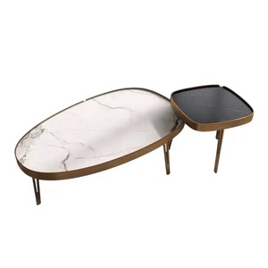 Cheap Gold Aluminum Leg <b>Marble</b> <b>Top</b> Round Living Room Home Furniture Luxury <b>Side</b> Center Coffee Tea <b>Table</b> - Product Image 2