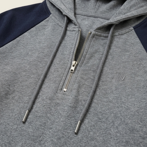 <span class=keywords><strong>Felpa</strong></span> con <span class=keywords><strong>cappuccio</strong></span> e mezza zip da ragazza con maniche raglan e design a blocchi di colore - Product Image 4