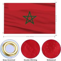 Drapeau National Marocain d'Extérieur Volant en Polyester 100%, Vente Chaude en Gros