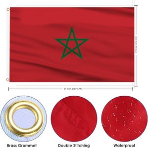 Vente en Gros Drapeau National Marocain 100% Polyester Très Vendu en Stock pour Promotion en Extérieur - Product Image 2