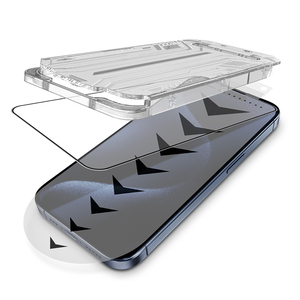 HUAHUO HD Protecteur d'écran en verre trempé pour <span class=keywords><strong>iPhone</strong></span> 15 <span class=keywords><strong>14</strong></span> 12 <span class=keywords><strong>Pro</strong></span> Max Applicateur d'installation anti-poussière Accessoire de téléphone portable - Product Image 2