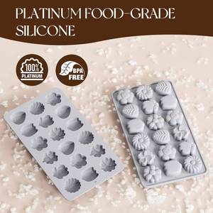 La fábrica MUYULINS puede personalizar caramelos con forma de flores y hojas, silicona de grado platino LFGB antiadherente y libre de BPA para gomitas y chocolate. - Product Image 4