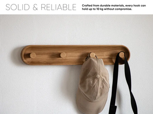 Porte-manteau mural en bois de chêne personnalisé, crochet mural moderne, patère murale minimaliste pour <span class=keywords><strong>entrée</strong></span> - Product Image 5