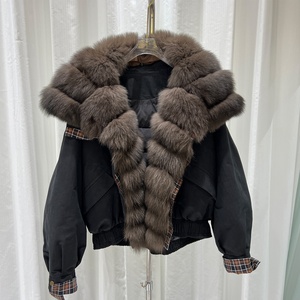 OUDINA Manteau d'hiver tendance et élégant, parka en duvet à col en <span class=keywords><strong>fourrure</strong></span> épaisse, manteau en <span class=keywords><strong>fourrure</strong></span> pour femmes - Product Image 3