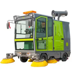 Best Four Wheel Steering Machine Electric Fuel Car Enclosed Cab Road Sweeper Street Cleaning