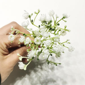 Bouquet de mariage en plastique au toucher réel, fausses plantes, fleurs artificielles de gypsophile blanches, décoration de mariage - Product Image 4