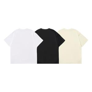 เสื้อยืดโอเวอร์ไซส์แขนสั้นลายกราฟิกสีชมพูและสีดำพิมพ์โลโก้ขนาดใหญ่ ผ้าฝ้าย คุณภาพสูง ผลิตในจีน - Product Image 5