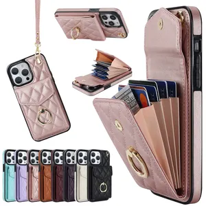 2024 new leather case with wallet designer phone case card holder for iPhone 11 12 13 14 15 pro max