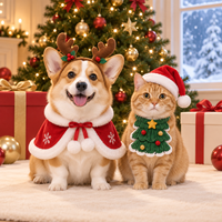 Bavoirs et chapeaux décoratifs de Noël pour animaux de compagnie (chats et chiens) – Style Instagram – Cadeaux de fêtes – Vente en gros directe usine