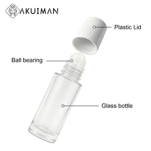 Botella de vidrio transparente con roll-on, logotipo personalizado impreso, envase cosmético para aceites esenciales y cuidado de la piel. - Product Image 5