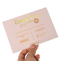Cartes personnalisées pour entreprises, cartes de remerciement, cartes promotionnelles pliées pour l'emballage e-commerce, impression sur papier cartonné épais, respectueuses de l'environnement