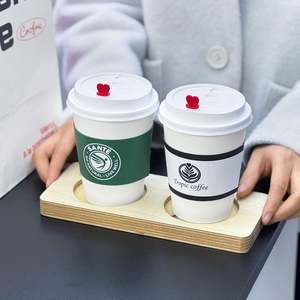 Manchons de gobelets en papier ondulé biodégradables écologiques recyclables à double paroi avec logo personnalisé pour boissons chaudes/froides - Product Image 5