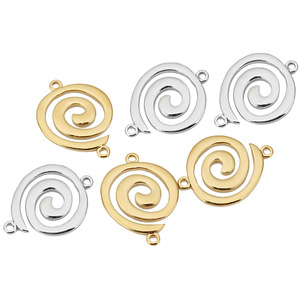 Conector espiral de acero inoxidable con doble orificio para la fabricación de pulseras, accesorios de joyería, formas mixtas, eslabón chapado WLL204 - Product Image 3