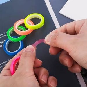 10 Rolls Self-Adhesive PET Highlighter Tape 5 Colors <b>Book</b> Annotation Sticky <b>Notes</b> Reading Marking Sticker Transparent - Product Image 5