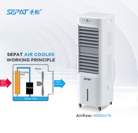 Chine usine Portable batterie évaporatif climatiseur télécommande en plastique ventilateur refroidisseur d'air 25L réservoir d'eau 3 vitesses maison
