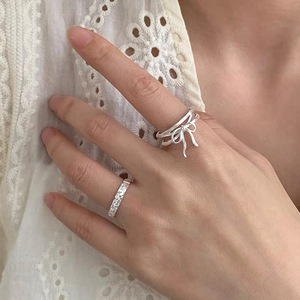 S925 Sterling Silver Bow <b>Ring</b> For Women <b>Open</b> Design Index Finger Jewelry Everyday Wear - Product Image 2