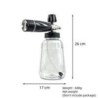 Canon à mousse pour nettoyeur haute pression OnniLuLu Ultra 1.0 avec adaptateur de raccord rapide 1/4 Lance à mousse Pulvérisateur