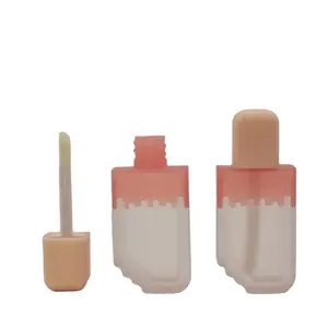 Cute Ice Cream Lip Gloss Squeeze Tube Hot Packing Supplier's Own Label Liquid Matte Ice Lolly Lipgloss Tubes