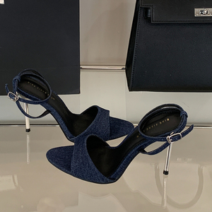 Peep Toe Talon Pantoufle 2025 New Arrival Female Shoes Kitten Gold Fashion <b>Slippers</b> Women <b>Mules</b> Heels - Product Image 5