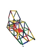 Peralatan Pusat Bermain Panjat Menara Plastik Indoor/Outdoor untuk Anak Balita, Jungle Gym, Mainan Taman Bermain, Termasuk Kemasan