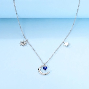 Collier pendentif <span class=keywords><strong>MULA</strong></span> pour femme en argent sterling 925 avec zircon, motifs papillon, iris, cœur, ours, croix - Bijoux fins - Product Image 3