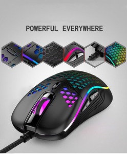 Hot Bán Tổ Ong RGB Gamer Chuột Máy Tính Chất Lượng Cao Trọng Lượng Nhẹ Ergonomics Có Dây Phát Sáng LED Chuột Chơi Game - Product Image 5