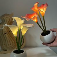Hochzeitsdekorationen Calla-Lilie Künstliche Blumen Tischlampe Nachttischdeko Kleine Nachtleuchte Beste Freundin Geschenk Stimmungsbeleuchtung Ländliche Atmosphäre