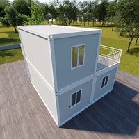 Maison préfabriquée moderne en conteneur de 20 pieds avec mur-rideau en verre, aménagement personnalisé pour bureau, villa ou usage en station balnéaire