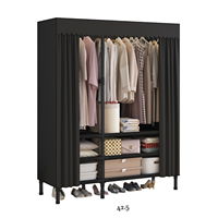 Armoire de rangement multi-niveaux en tissu pour hôtel avec structure métallique