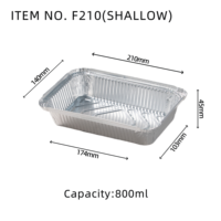 Barquettes alimentaires rectangulaires jetables multifonctionnelles de 800 ml (28 oz) en aluminium pour plats à emporter et buffet vapeur