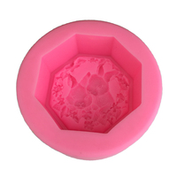 Moule en silicone économique pour bougies, chocolats, cire et savon, motif classique populaire de 2 lapins dans une couronne, idéal pour le bricolage