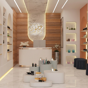 Diseño de Kiosco de Perfumes de Lujo con Detalles en Dorado |   Sistema de Iluminación LED Moderno y Ecológico de Lujo, Construcción Duradera para - Product Image 1