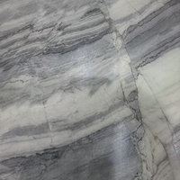 Table de bar en marbre bleu Serpeggiante naturel 1800x600mm, piédestal en pierre cannelée, finition brillante, monolithique, vente en gros pour bars et hôtels