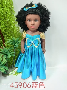 Venta al por mayor de 18 pulgadas muñeca de goma americana de alta calidad personalizado africano negro modelo de juguete suave para niñas hecho de plástico - Product Image 4