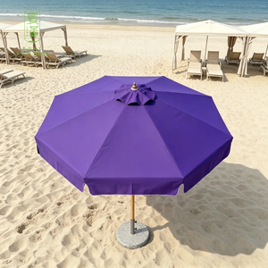 <span class=keywords><strong>Sombrilla</strong></span> <span class=keywords><strong>de</strong></span> <span class=keywords><strong>Playa</strong></span> para Exteriores con Protección Solar, Poste <span class=keywords><strong>de</strong></span> Madera Natural, para Patio y Jardín, con Borlas - Product Image 6