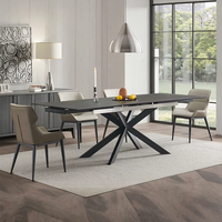 Table à Manger en Métal Réglable au Design Minimaliste pour la Maison, le Bureau, l'Hôtel et l'Appartement – Meuble Polyvalent pour Salon
